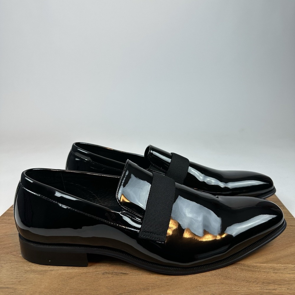 New Mens Joseph Abboud Soiree Formal Slip On Black Shoes Dress Shoes Size 12 D